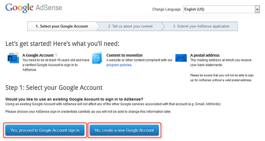 Google Adsense Konto