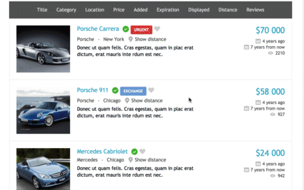 classifieds favorte ajax