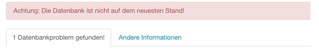 datenbank fehler