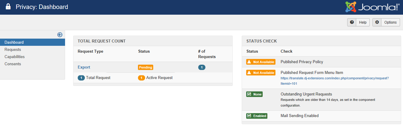 dsgvo dashboard