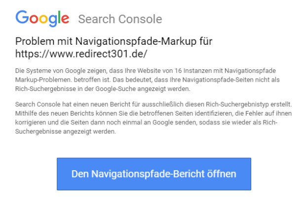 navigationspfad fehler google